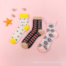 Transparent girls socks Flexible Crystal crew glass silk Socks